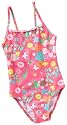 Playshoes Mädchen Badeanzug, geblümt UV-Schutz 50+ Badeanzug Flora pink mit bunten Blumen 461013