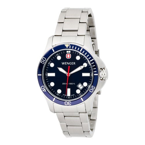 Wenger Men's 72328 Battalion III Diver Blue Dial Steel Bracelet Watch