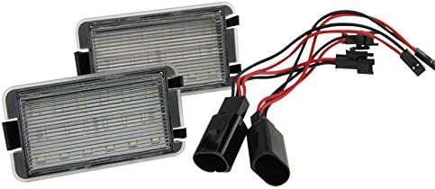 Nslumo 7000k White Car Number Plate License Light Canbus for Seat Altea Arosa Ibiza Cordoba Leon Toledo III Auto License Plate Lamp 18smd