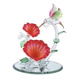 Spun Glass Hummingbird with Flowers - Style 32166