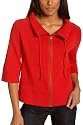 IZOD Women's Long Sleeve Zip Front Cardigan With Oversize Collar