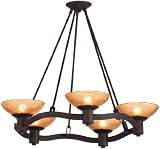 Kalco 6174SN Satin Nickel Luna Contemporary / Modern 5 Light Chandelier From the Luna Collection
