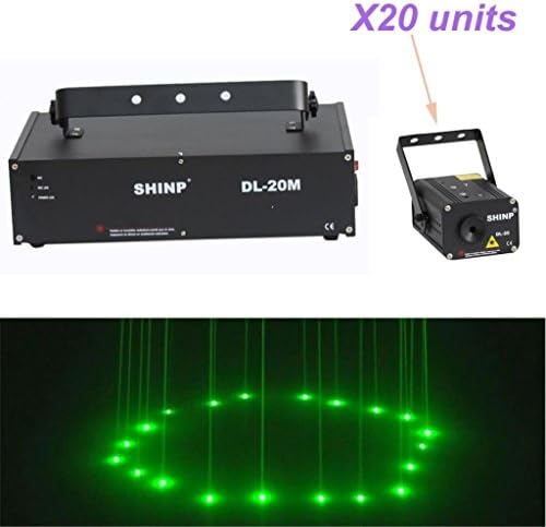 Shinp Stage Lighting Laser Light 1000MW 20 Lens Green DMX512 Aluminum for KTV Disco DJ Club Home Garden Xmas Christmas Party Effect