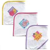 3-Pack Patches Hooded Towels, Pink