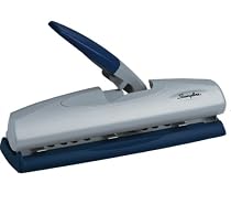 Swingline 74031 Light touch desktop 20-sheet 2-3 hole punch, 9/32 diameter hole, blue/silver