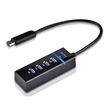 HooToo HT-UH007 USB 3.0 4-Port HUB (Bus-Powered Built-in 1ft USB 3.0 Cable)