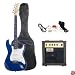 Austin Bazaar Metallic Blue Electric Guitar Package with 10 Watt Amp - Beginner Kit