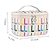 HOYOFO Portable Travel Makeup Bag Cosmetic Organizer Case with Mirror,Beige