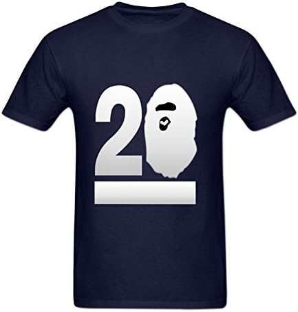 Zooner Men's Round Neck 20th Anniversary Bathing Ape Edition Short Sleeve T Shirt XXL Blue