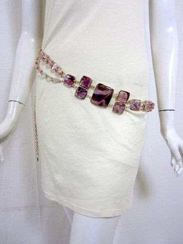 Dominique Denaive womens amethyst chain belt