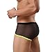 FEESHOW Men's Soft Sheer Mesh Boxer Briefs Shorts Underwear Lingerie Panties (Black, XL)