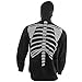 Full-Zip Up Glow in the Dark Black Skeleton Sweatshirt Hoodie Costume