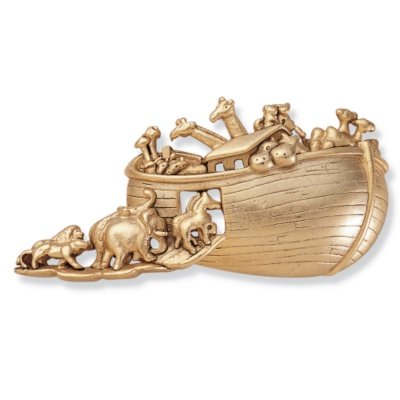 Childrens Toyshop  Jewelry : Antiqued Noah's Ark Pin