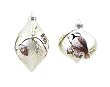 Pack of 6 Nature's Peace Pine Cone & Bird White Glass Christmas Ornaments 5.5"