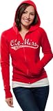 Mississippi Rebels Women's Distressed Tail Sweep Full Zip Hooded Sweatshirt