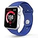 Teslasz Apple Watch Band,Soft Silicone Replacement Sport Wristbands Straps for Apple Watch (Royal Blue 38 MM)