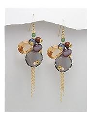 Agate Earrings In Zinc