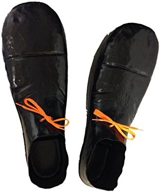 Jumbo Clown Shoes Black Plastic 16in Oversize Adult Clown Shoes 1 Pair