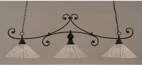 Toltec Pool Table Lights - Matte Black Finish - 16" Italian Ice