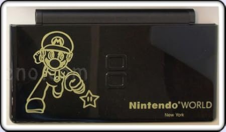 Nintendo World Mario Black - Nintendo DS Lite Complete Full Housing Shell Case Replacement Repair w/ Hinge Set