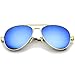 zeroUV - Classic Metal Frame Spring Hinges Color Mirror Lens Aviator Sunglasses 58mm