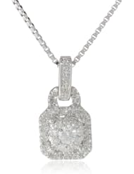 Sterling Silver Cluster Octagon Diamond Pendant Necklace (1/4 Cttw, H-I Color, I2 Clarity), 18"