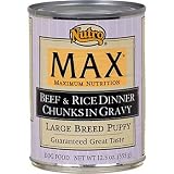 Nutro MAX Beef and Rice Dinner Chunks in Gravy Large Breed Canned Puppy Food by Max