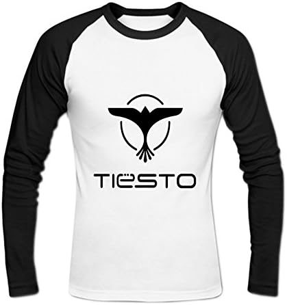 Knocktry Mens Fashion Dj Tiesto Logo DIY Baseball Long T Shirt L White