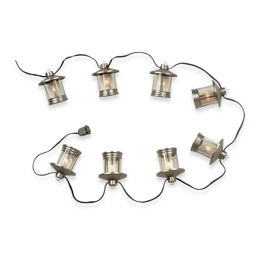 Royce Lighting RL001/8BS Outdoor Eight-Light String Lantern Brushed Steel
