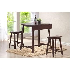 3 pc Drop Leaf Dinnette Set - Espresso