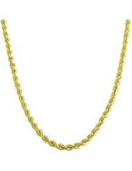 10 Karat Yellow Gold Hollow Rope Chain (2.5mm, 24 inch)