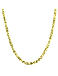 10 Karat Yellow Gold Hollow Rope Chain (2.5mm, 20 inch)