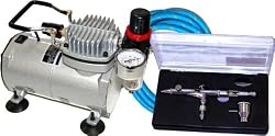 MAS SB82 Dual Action Sidebowl Airbush with Compressor and Hose
