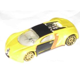 2007 Mystery Car Series Bugatti Veyron Yellow Opened Mattel Hot Wheels Collectible Collector Car