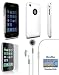 White Polycarbonate Slim Fit Case + Full LCD Reusable Screen Protector + Handsfree Earphones with mic