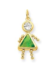 14k Gold August Girl Birthstone Charm