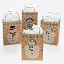 12 SNOWMAN Gift Bags w/JUTE Cord Handles/CHRISTMAS/Holiday/CRAFT Paper/COUNTRY/Dozen