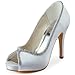 ElegantPark EP11083-IP Women's Peep Toe Stiletto High Heel Rhinestones Satin Evening Pumps Wedding Bridal Shoes