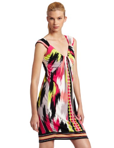 London Times Womens Waterfall Dress,Soft White/Pink,4