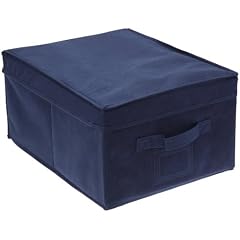 Wenko 4260050100 Aufbewahrungsbox Air M - atmungsaktives Vlies, 40 x 20 x 30 cm, dunkelblau