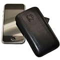 Original Suncase Lederetui fuer Apple iPhone 3GS 16GB / 32GB Leder Etui Tasche *Spezielle Anfertigung* in Schwarz