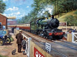 412fI7GM7gL FX Schmid Awaiting the Train 300 Piece Large Format Puzzle by Ravensburger