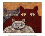Sun Cats Art Poster Print by Kevin Snyder, 12×10