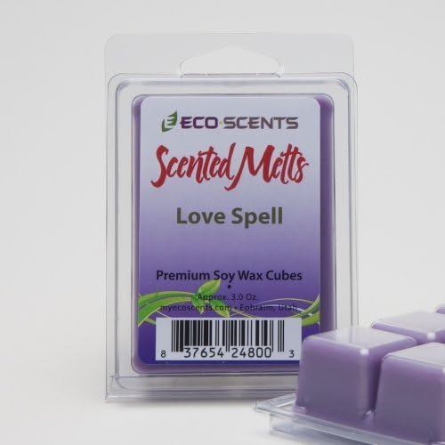 2-Pack Love Spell EcoScents Scented Wax Melts - Mandarin and orange enhanced by hints of peach and berries with an undertone of musk.