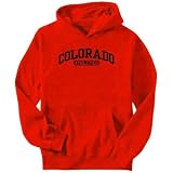 Colorado ATHLETICS Usa States Mens Hoodie (Red, Sizes X-Small - XXX-Large)