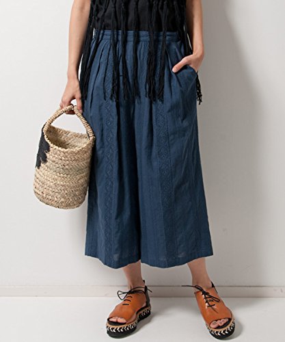 (アメリカンラグシー) AMERICAN RAG CIE navasana ナバアサナ ストライプ刺繍 クロップド ワイドパンツ 711-NAM-ais-N161-PT056