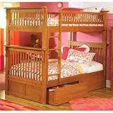 Atlantic Furniture Colorado Caramel Latte Bunk Bed w/ Flat Panel Drawers