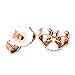 FANTOM Unisex Solid Silver Princess Rose Overlay Stud Cubic Zirconia Earrings