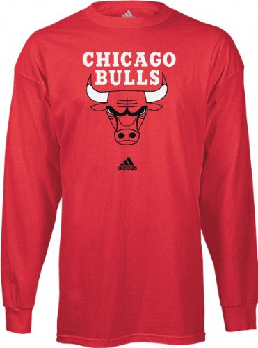 Chicago Bulls Full Primary Long Sleeve T Shirt by Adidas (Large)