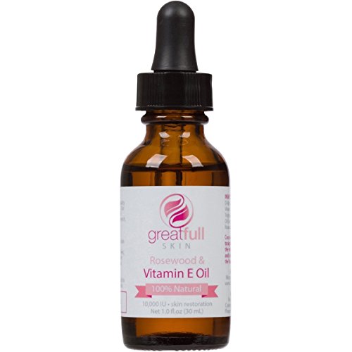 Vitamin E with Rosewood Oil By GreatFull Skin, 100% Natural - 10000 IU, 1 Ounce Vitamin E with Rosewood Oil By GreatFull Skin, 100% Natural - 10000 IU, 1 Ounce